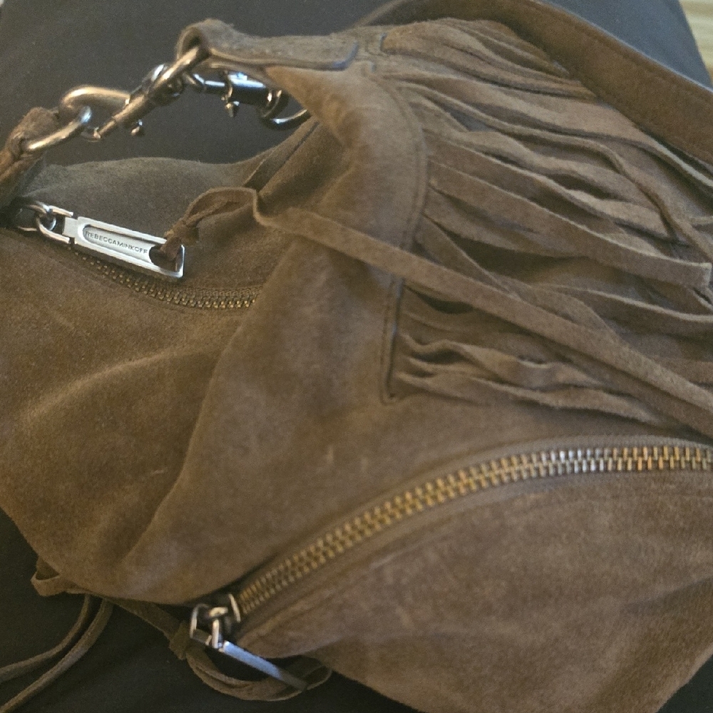 Rebecca Minkoff Mini Julian Fringe Suede Convertible Backpack - Picture 6 of 10
